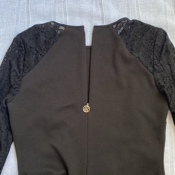 Tommy Hilfiger little black dress with long sleeves lace sleeves. - Picture 12 of 16